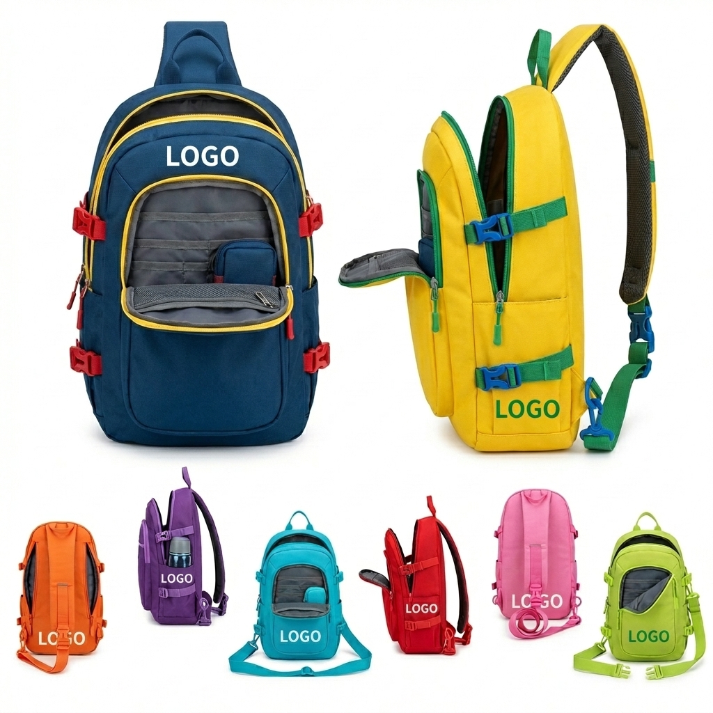 Versatile Polyester Sling Bag with 4 Pockets for All-Day Comfort and Excursions