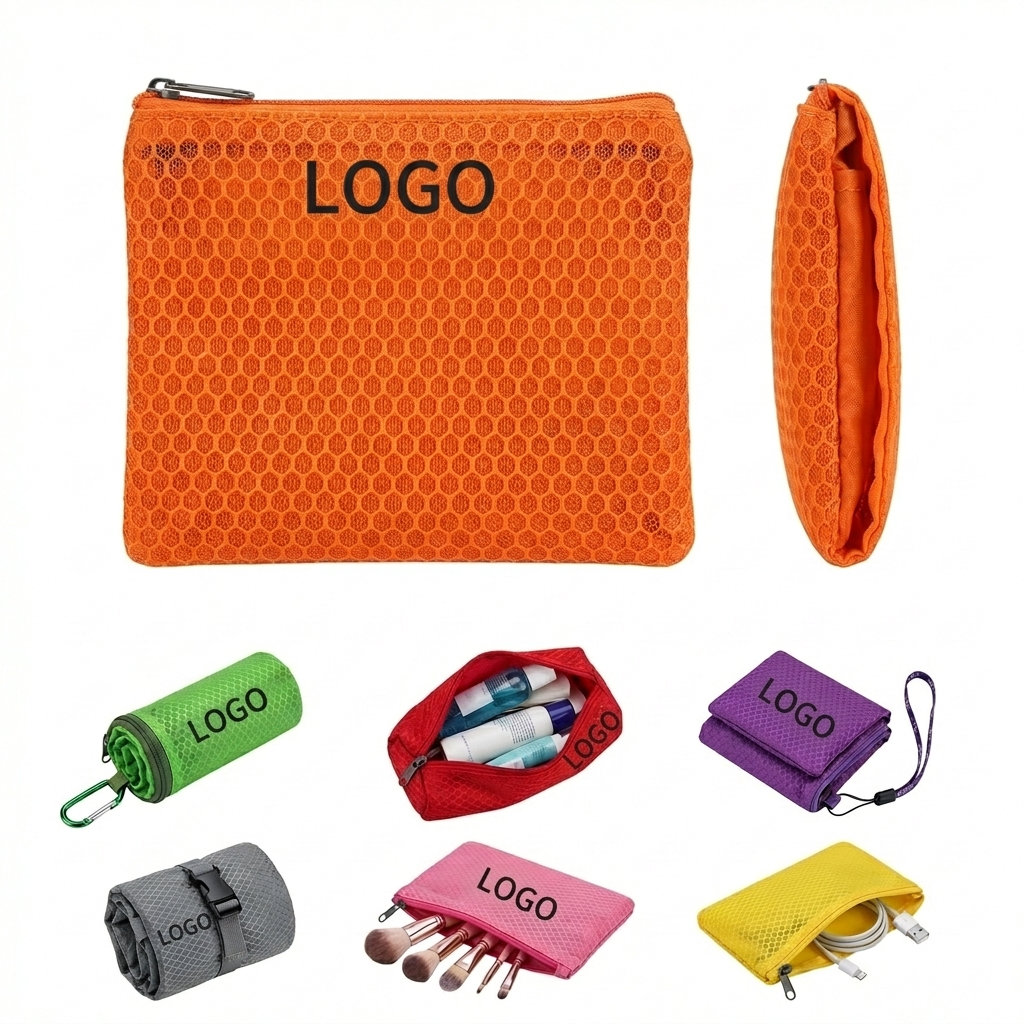 Colorful Mesh Zipper Pouch for Small Essentials