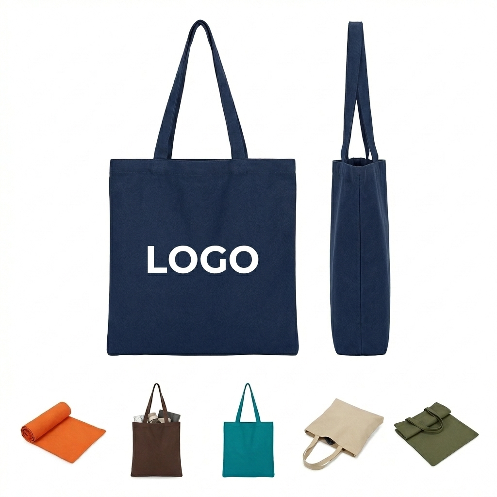 Canvas Tote Bag with Contrast Stitching