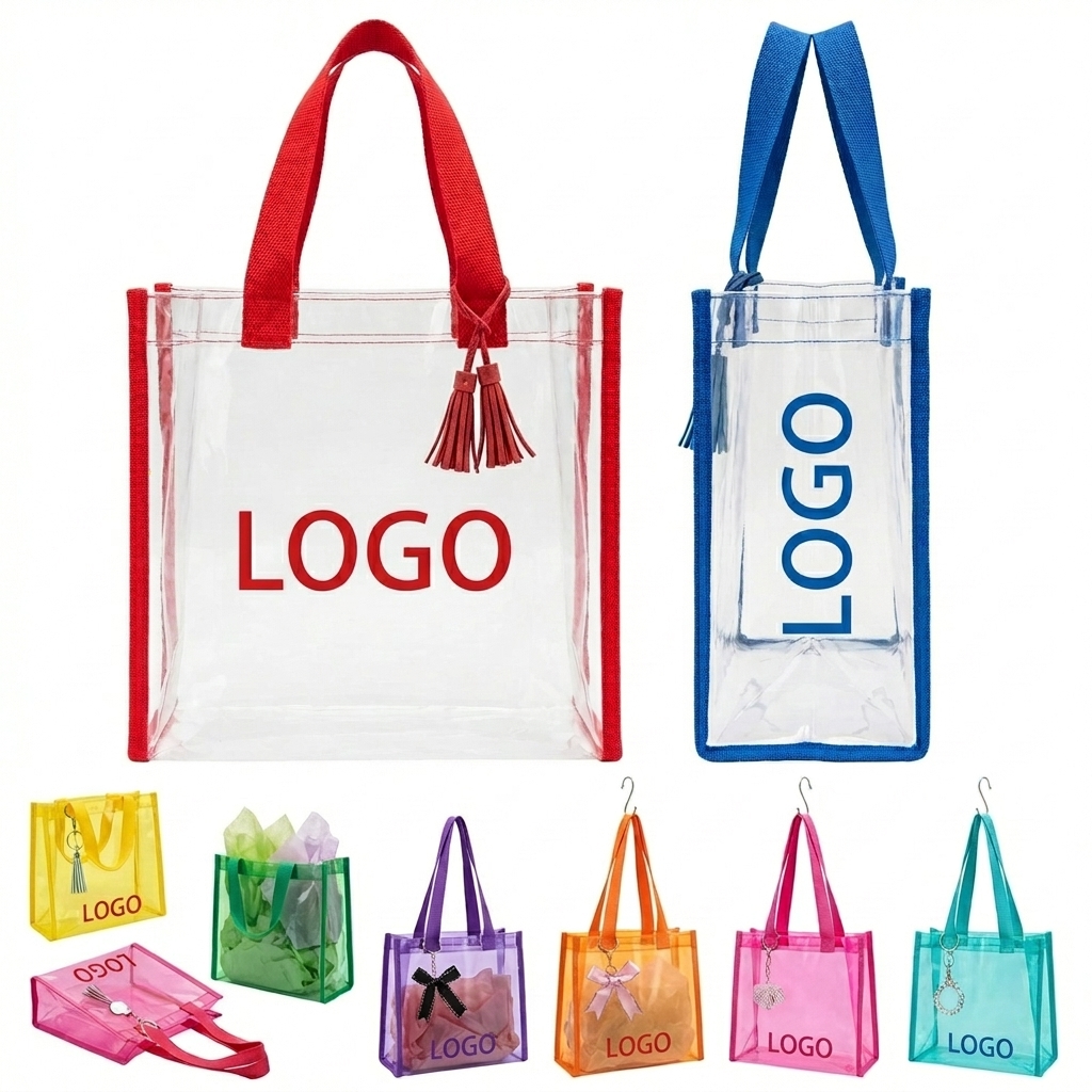 Vibrant Trim Transparent Arena Tote Bag for Events and Travel