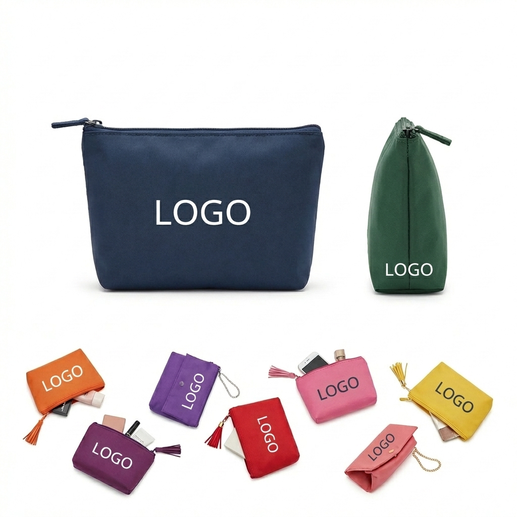 Multicolor Canvas Travel Makeup Bag with Custom Branding