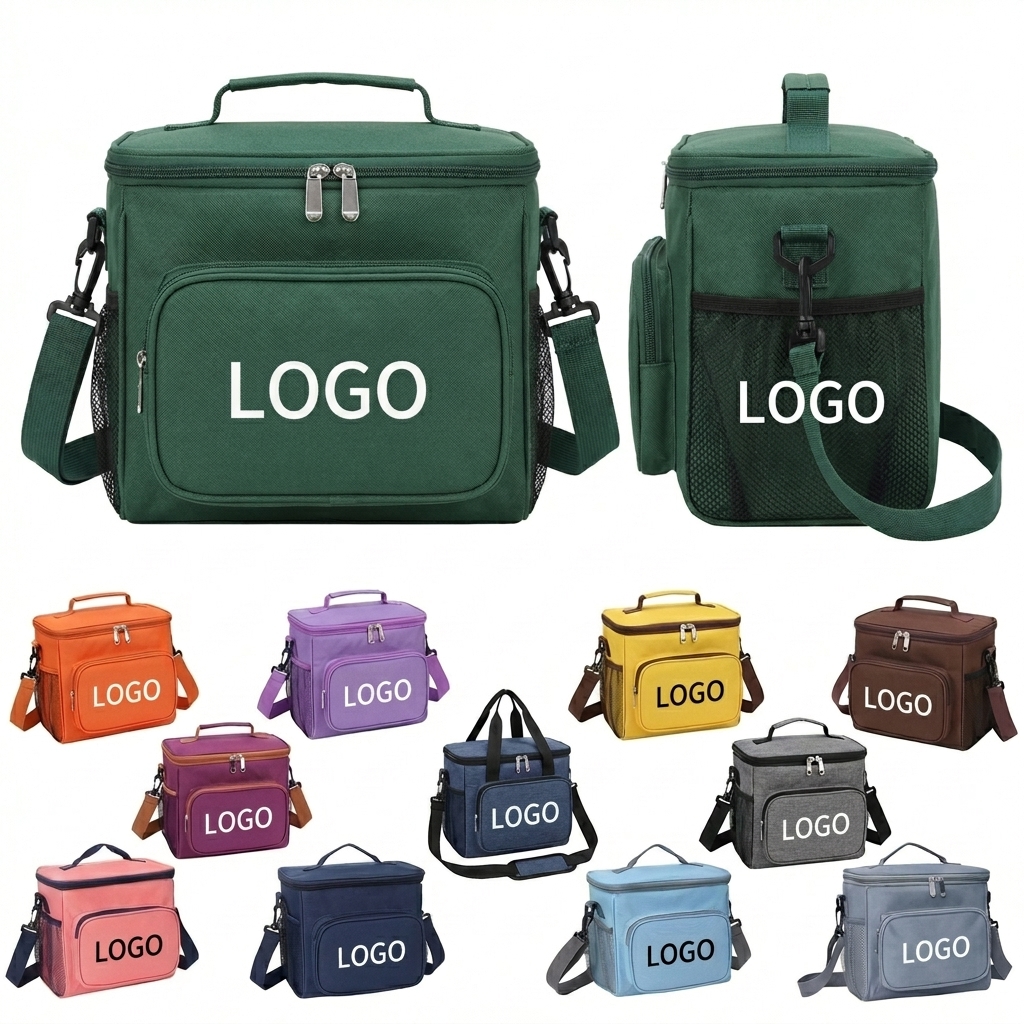 Durable Insulated Cooler Tote with Shoulder Straps & Multiple Pockets for Lunch