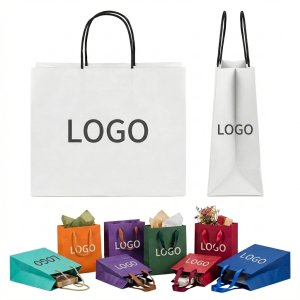 Versatile Matte & Textured Paper Shopping Bags for Branding