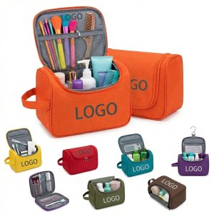 Durable Polyester Dual-Section Hanging Toiletry Organizer