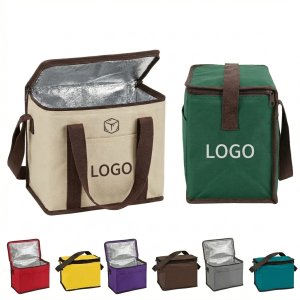 Portable Non-Woven Insulated Tote Cooler Bag Holds 6 Cans